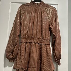 Lost + Wander brown and gold dress size med